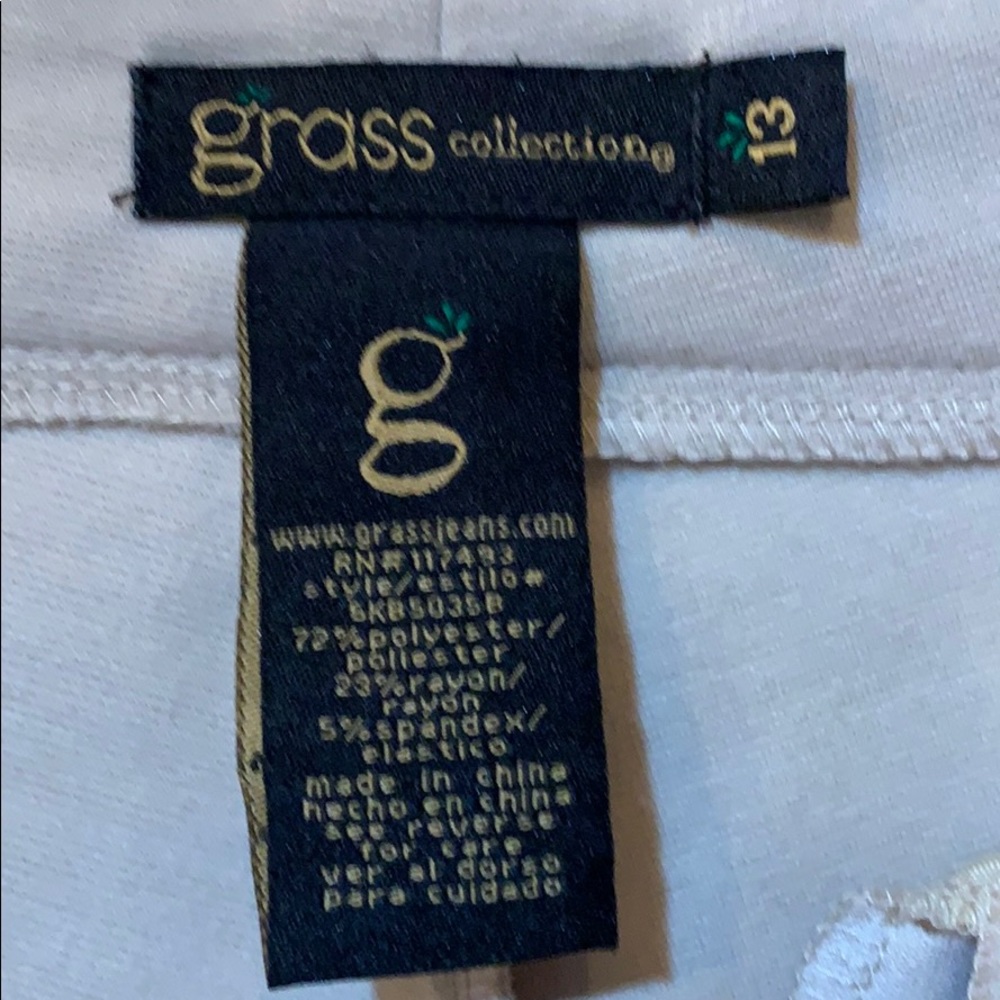 grass collection Cream Track Pants with Knee Panel Details - Picture 6 of 8